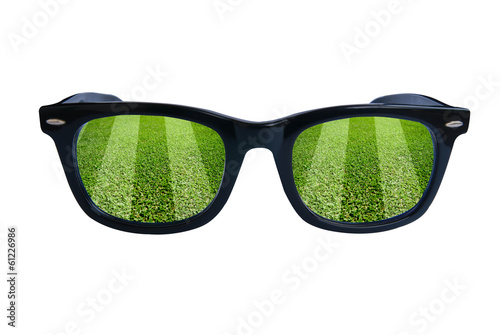 Glasses soccer field