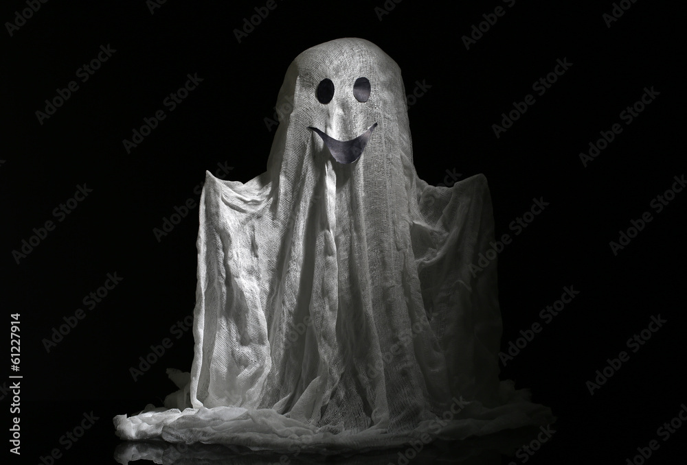 Halloween ghost, isolated on  black