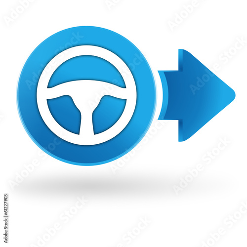 volant sur symbole web bleu