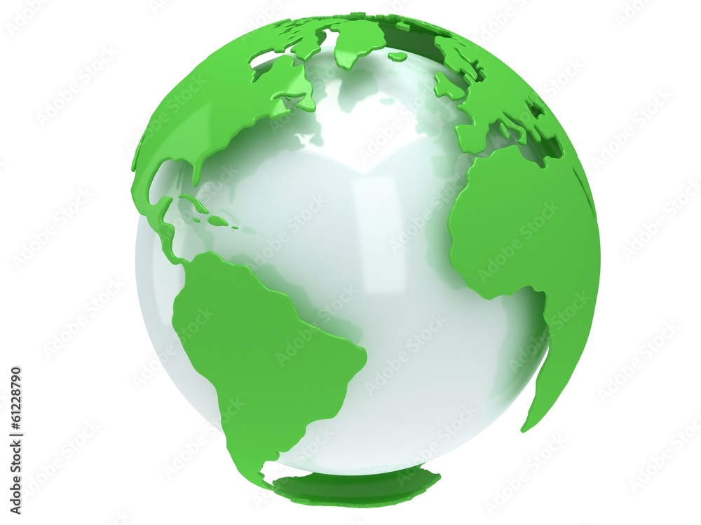 Earth planet globe. 3D render. America view.