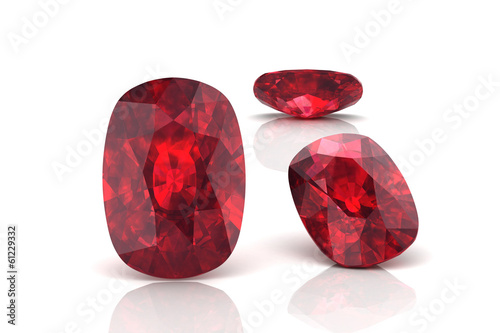 Ruby or Rodolite gemstone (high resolution 3D image) photo