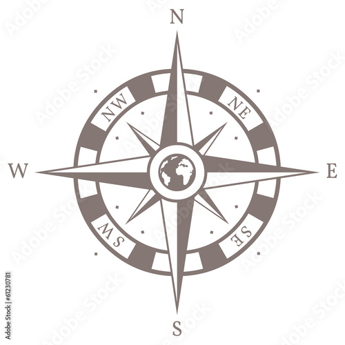 Vector Isolated Brown Wind Rose
