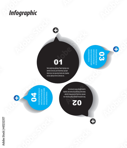 Infographic design template with paper tags