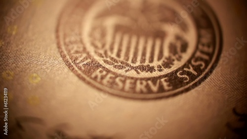 Federal reserve sign on paper money