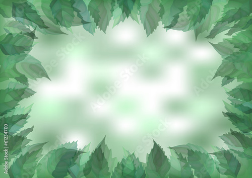 Green leaves frame