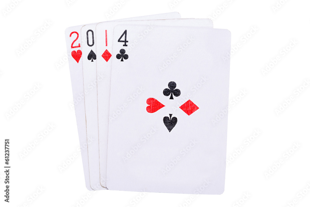 Obraz premium Lucky year 2014 in cards