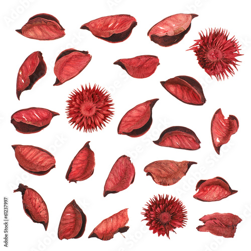 Red dried flower leaves potpourri