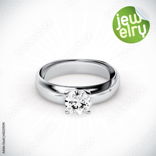 Vector Silver Rings Illustration, Icons, Button