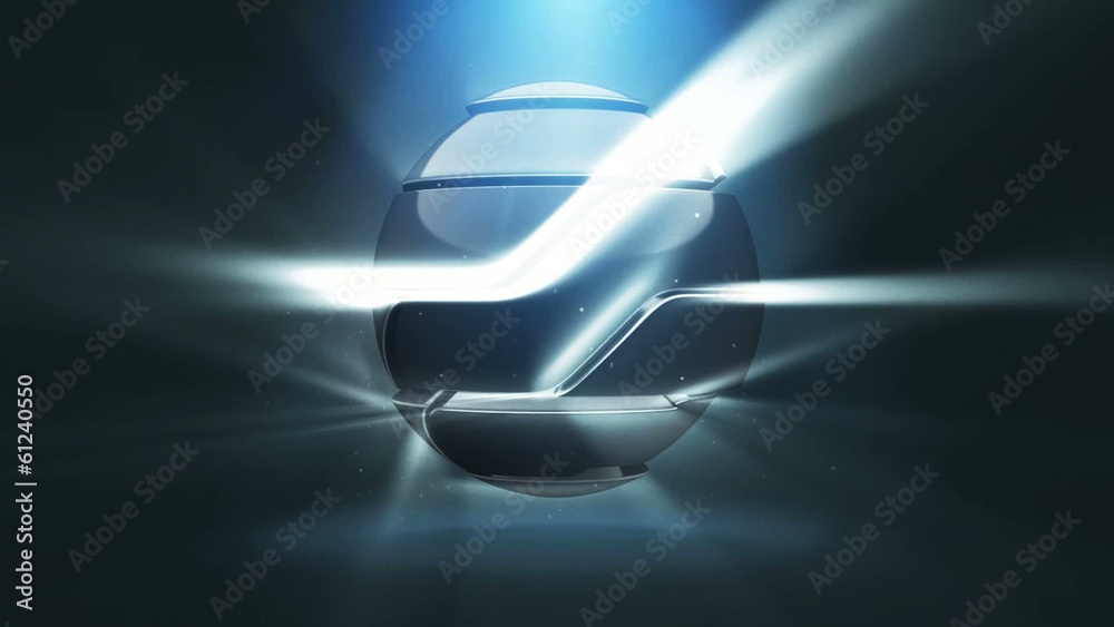 Sci-Fi Logo Reveal  assembly hi-tech sphere black.