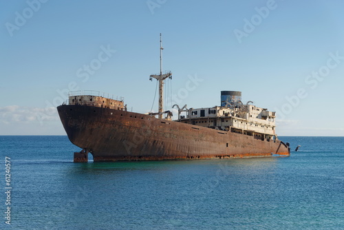 Fotografie Shipwreck on Lanzarote, Canary Islands, Spain