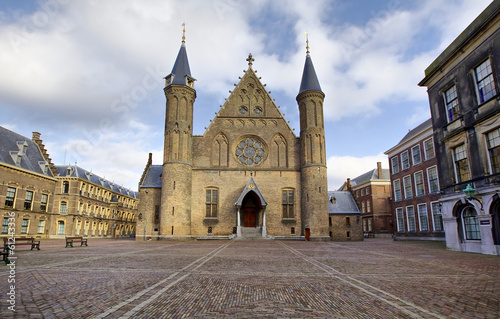 Gothic facade of Ridderzaal in Binnenhof, Hague, Netherlands photo