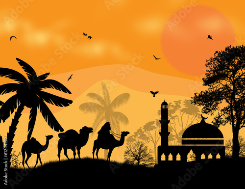 Bedouin camel caravan
