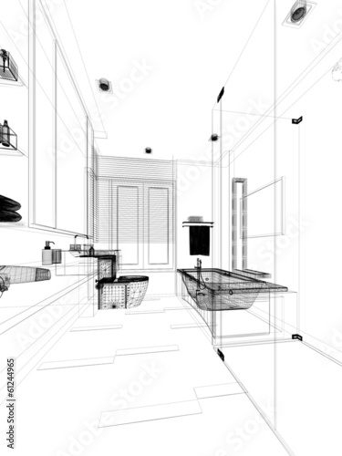 sketch design of interior bathroom