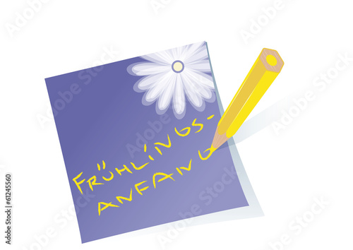 Haftzettel mit Handschrift, Buntstift, Margaritte, Vektor