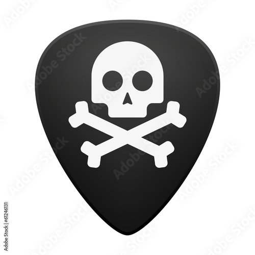 Guitar pick with a skull