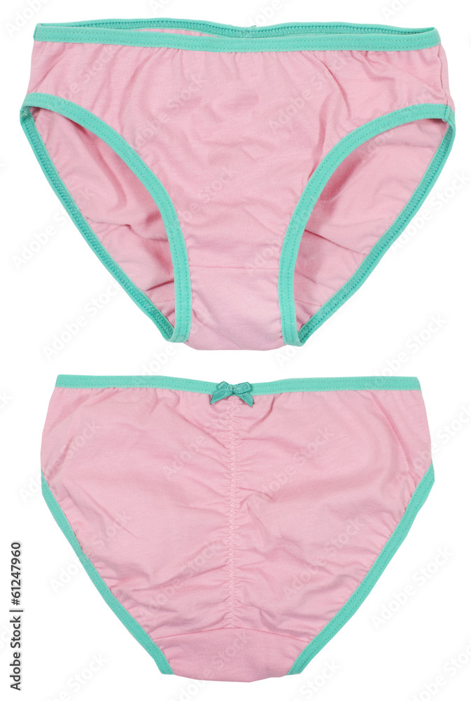 Front and back views women's panties. Isolated Front and back views women's panties. Isolated