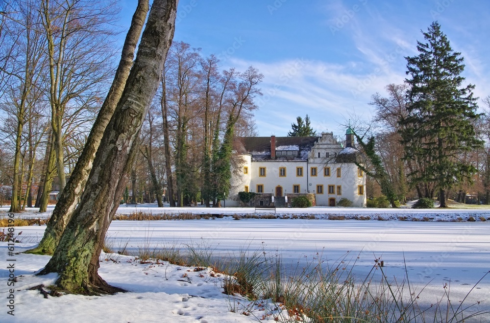 Fototapeta premium Sallgast Schloss im Winter - Sallgast palace in winter 02