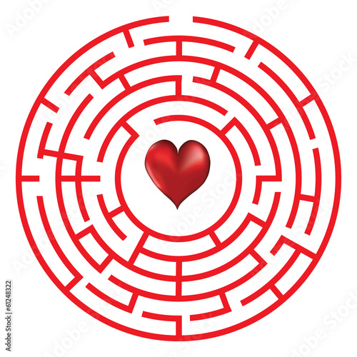 Love concept maze with heart