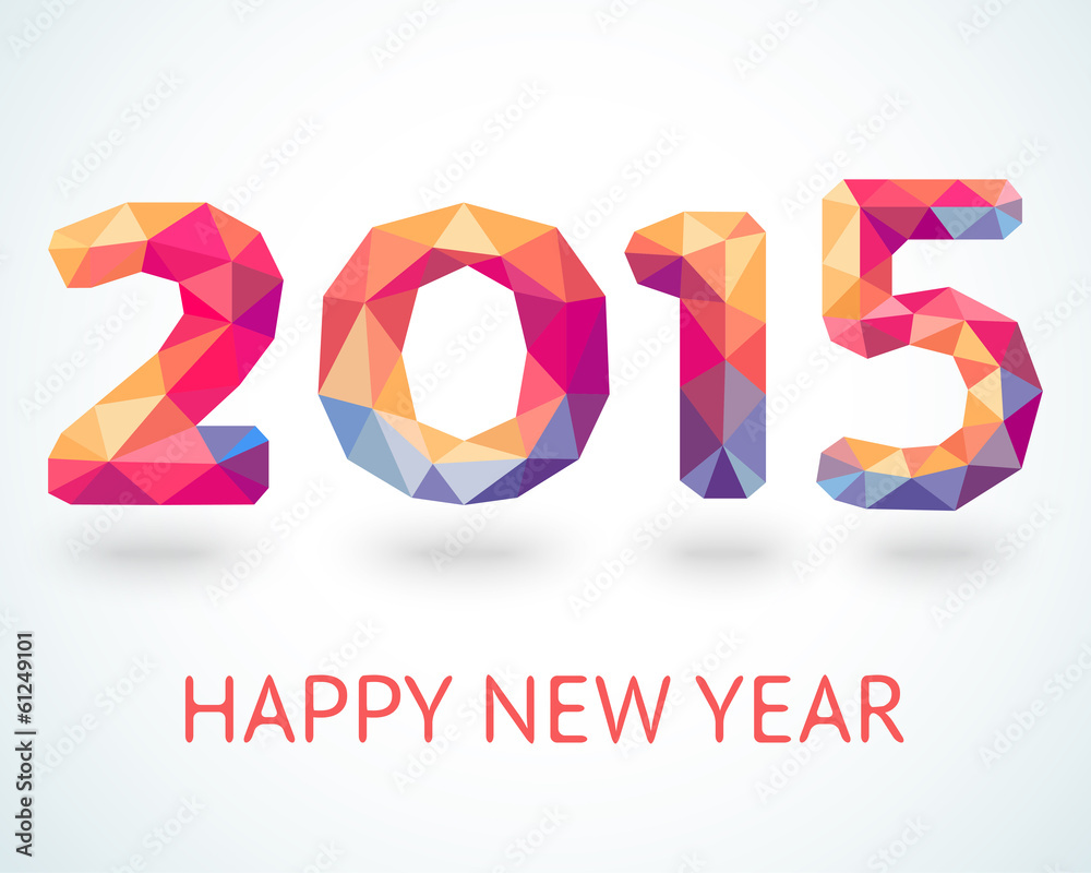 Fototapeta premium Happy New Year 2015 colorful greeting card