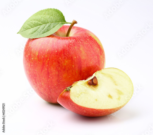 Ripe apple with slice