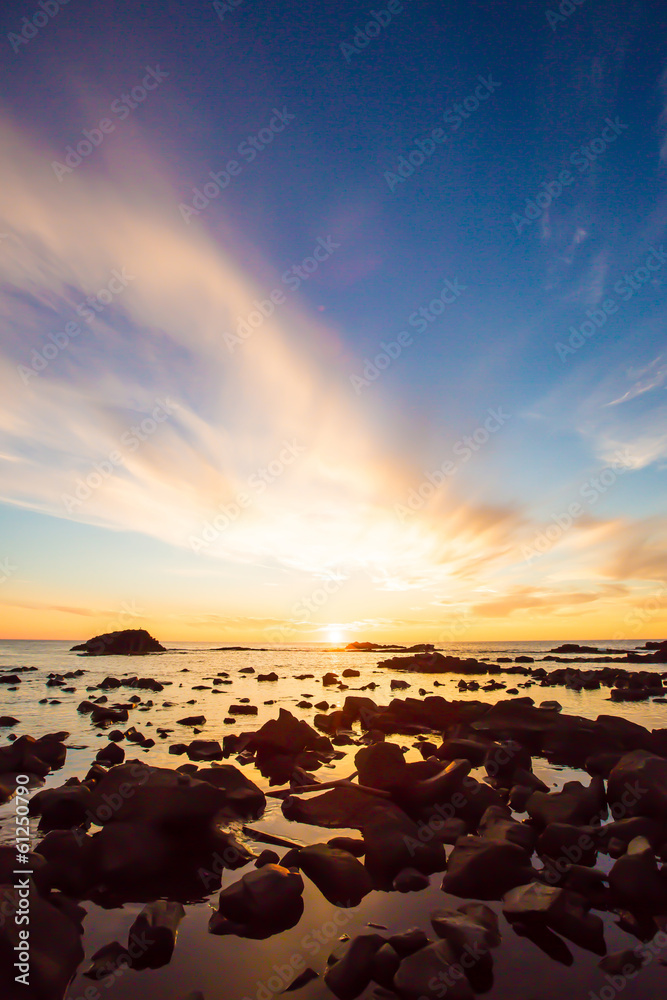 海岸の夕日