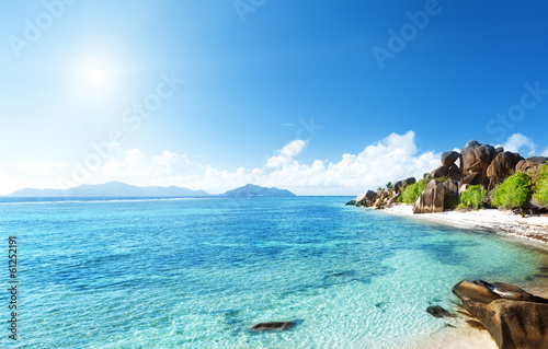 beach Source d Argent  la Digue island  Seychelles
