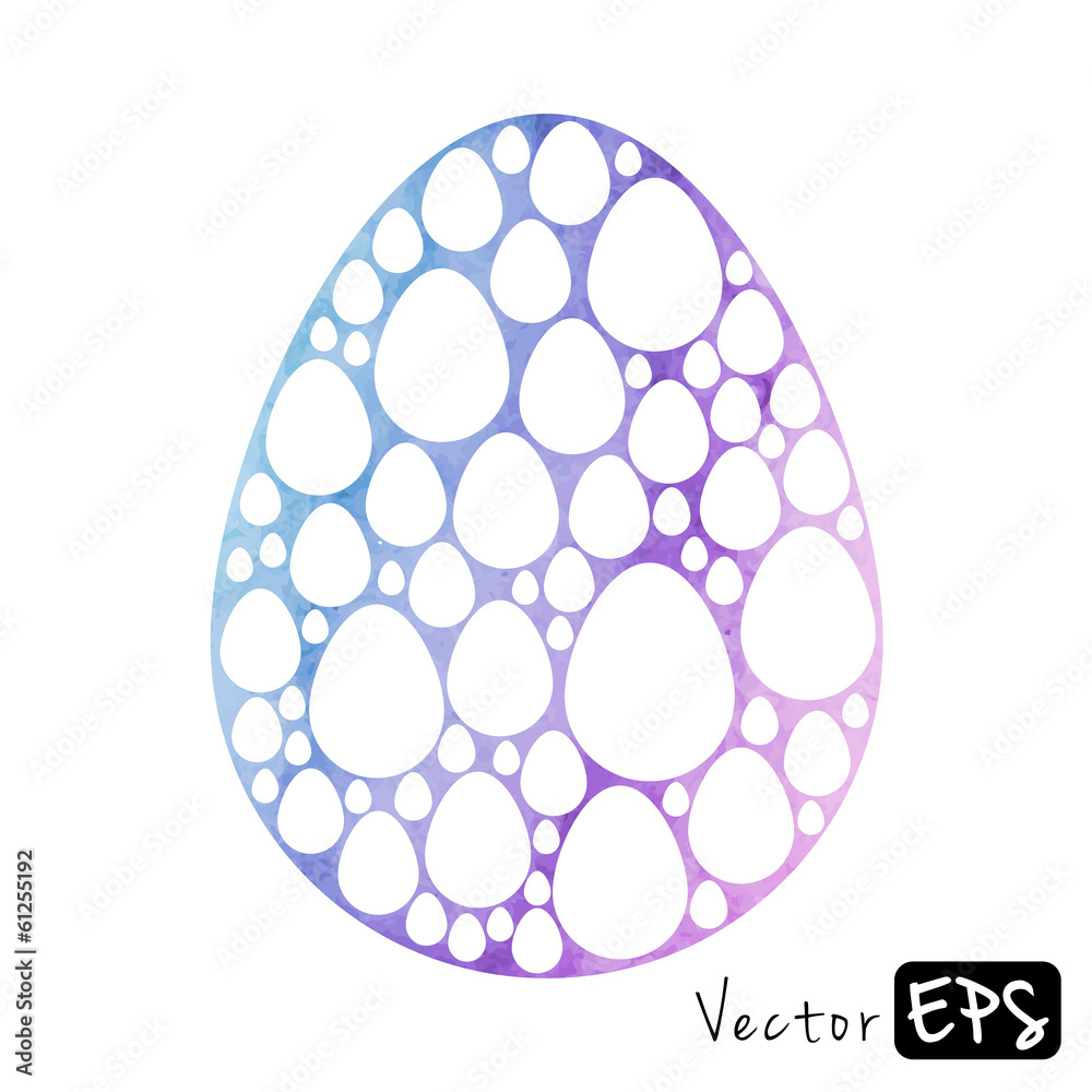 Easter egg from small eggs of watercolor texture Easter egg from small eggs of watercolor texture