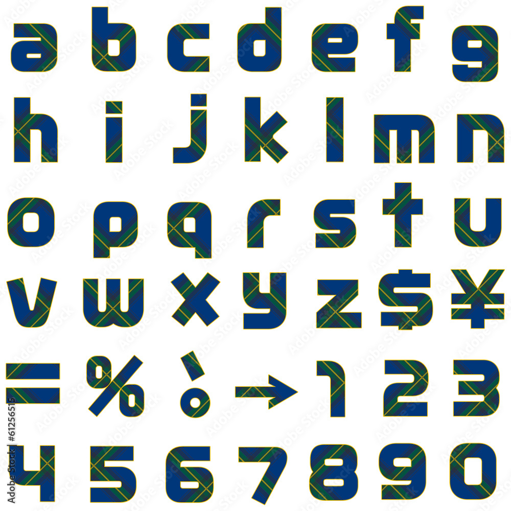 タータンチェック アルファベット 小文字 タータンチェック アルファベット 小文字