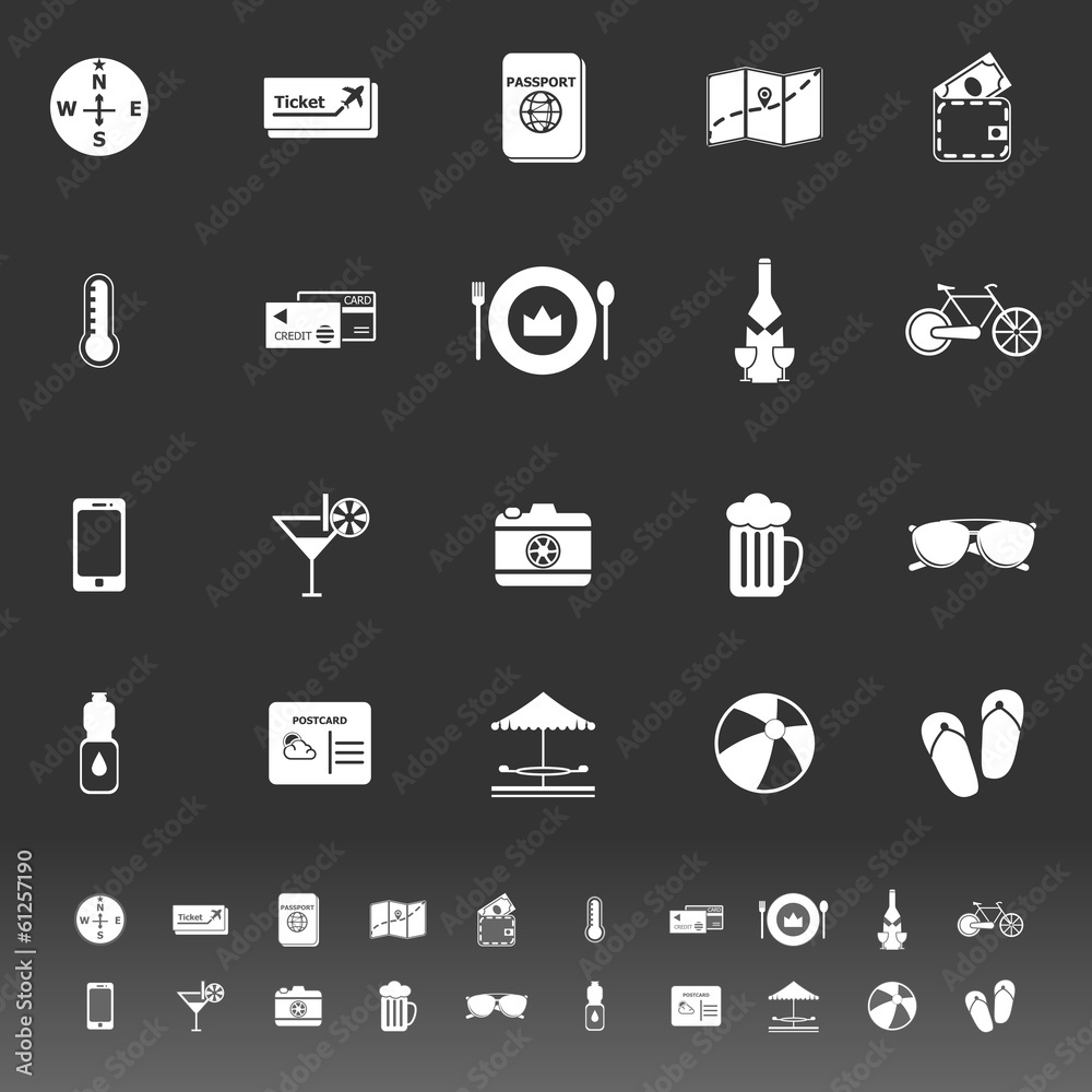 Journey icons on gray background Journey icons on gray background