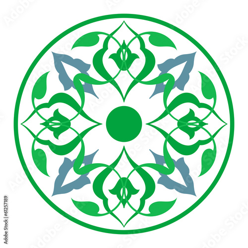 Arabic oriental ornament, floral pattern motif, arabesque.