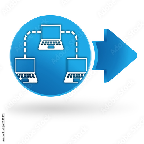 réseau sur symbole web bleu