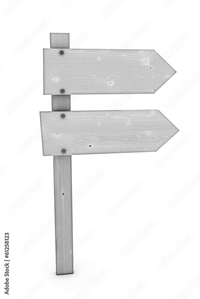 Obraz premium Wooden sign isolated on white