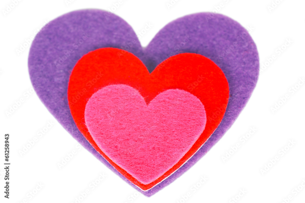 Colored heart shape