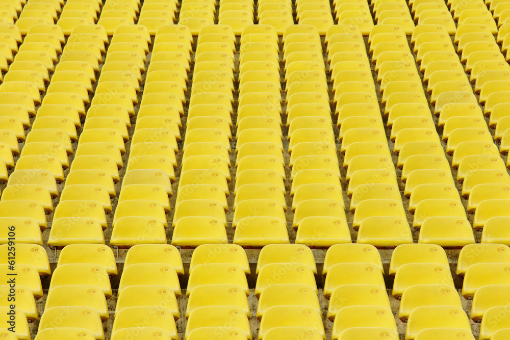 Fototapeta premium Yellow seat in sport stadium