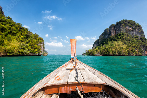 Boat trip at phi phi krabi beach in thailand