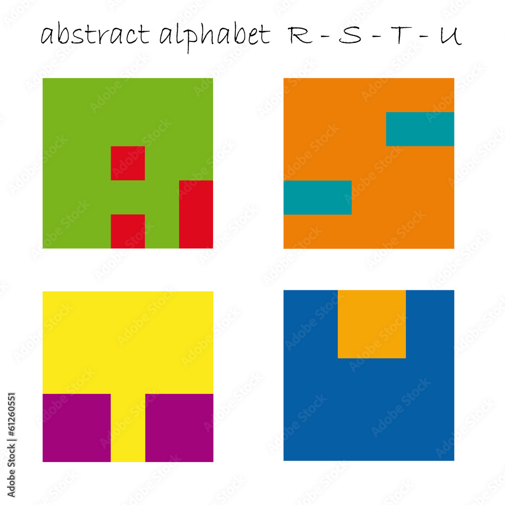 Obraz premium Vector color logo initial letter R, S, T, U
