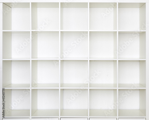 Empty shelves  blank Bookcase library