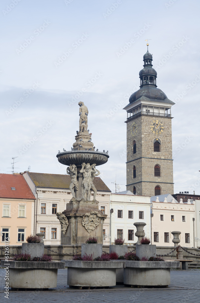 Main square of Ceske Budejovice town