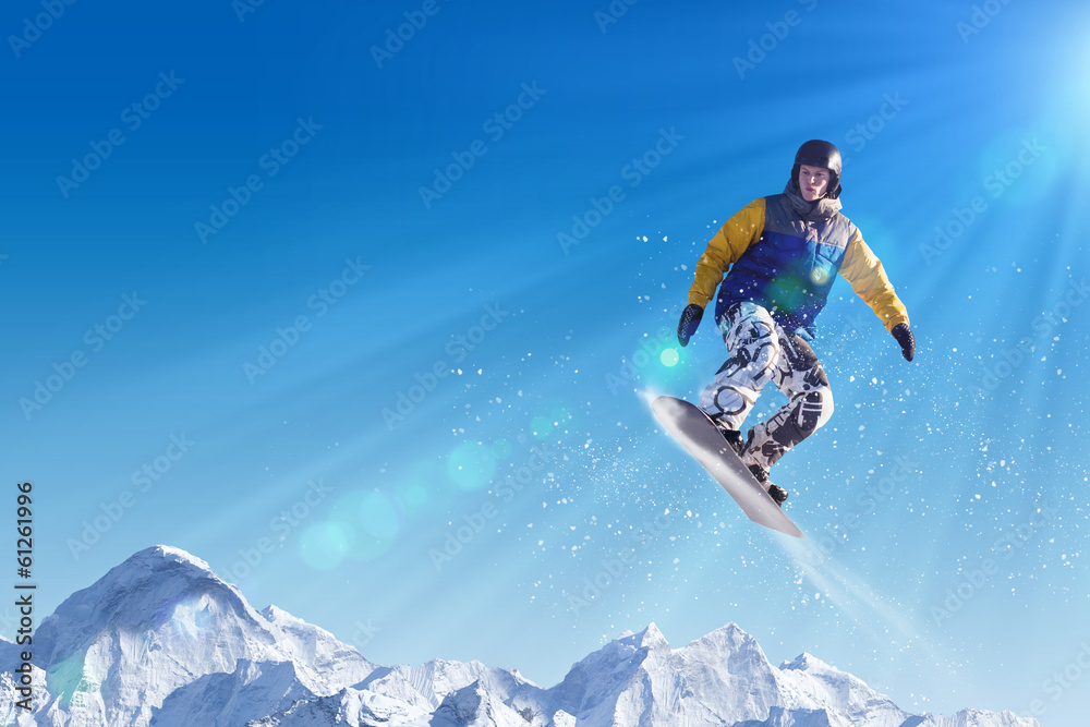 Snowboarder in jump