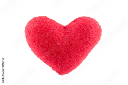 Heart of red pillow roses isolated