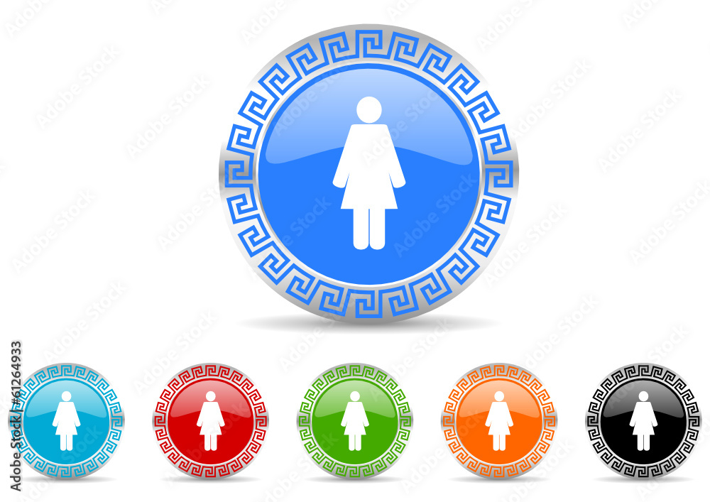 female gender icon vector set