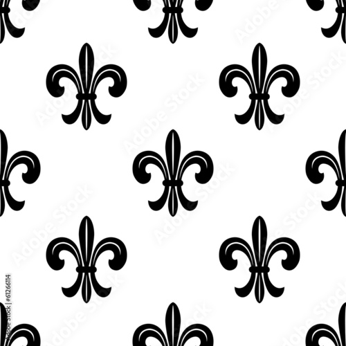 Stylized French fleur de lys seamless pattern