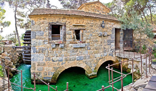 Canvas Print Dalmatian village traditional stone watermill