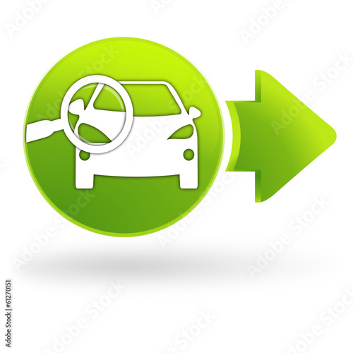 contrôle technique voiture sur symbole web vert