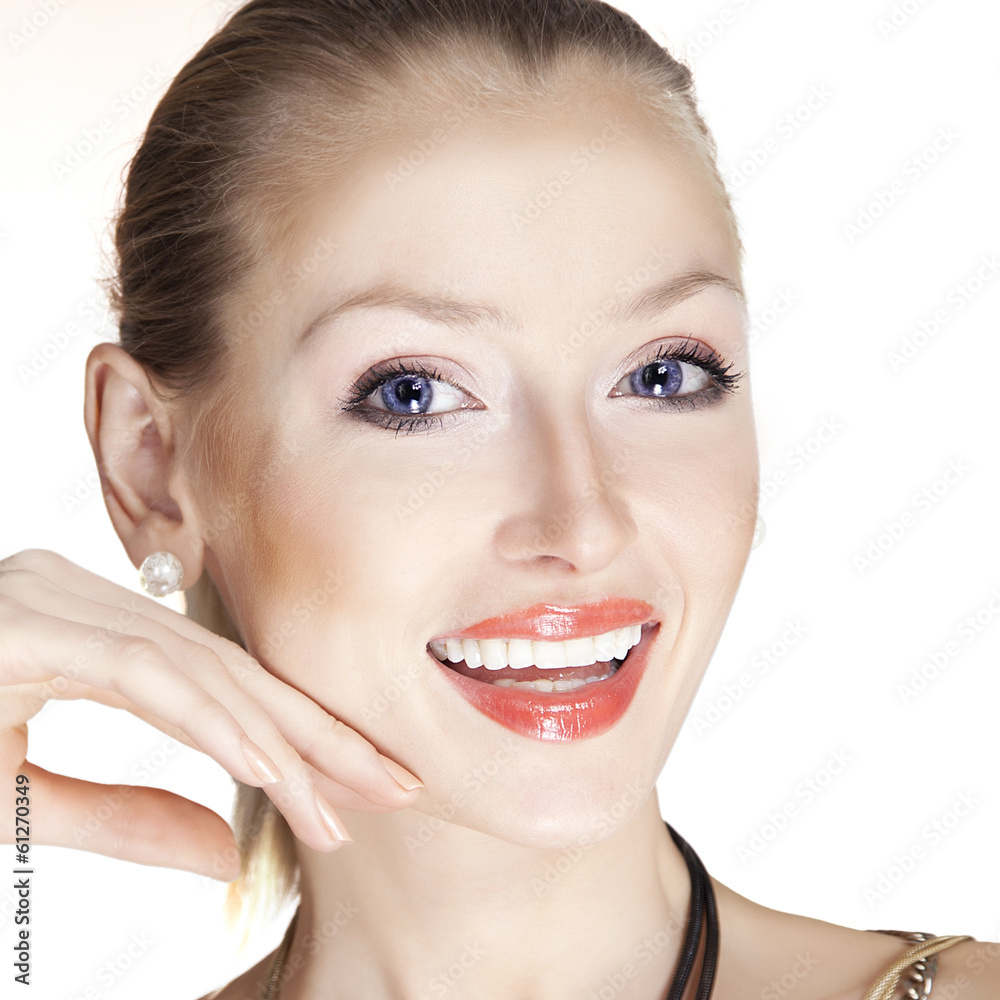 Studio shot of beautiful smiling lady