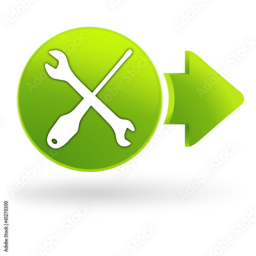 réparation sur symbole web vert