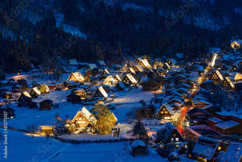Fototapeta Naklejka Na Ścianę i Meble -  Historic Village of Shirakawa-go in winter