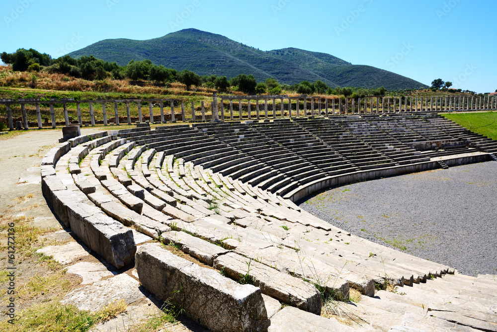 The stadium in ancient Messene (Messinia), Peloponnes, Greece