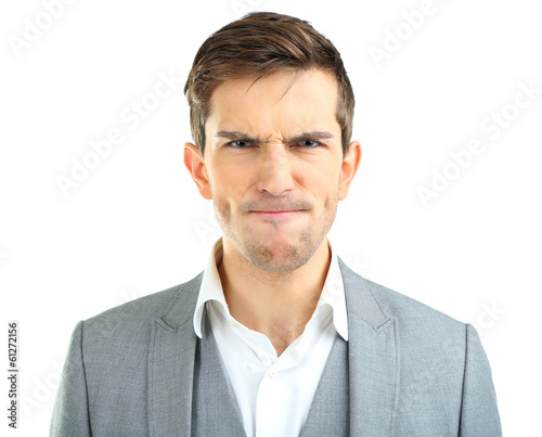 Young man isolated on white