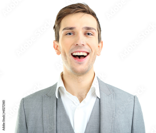 Young man isolated on white